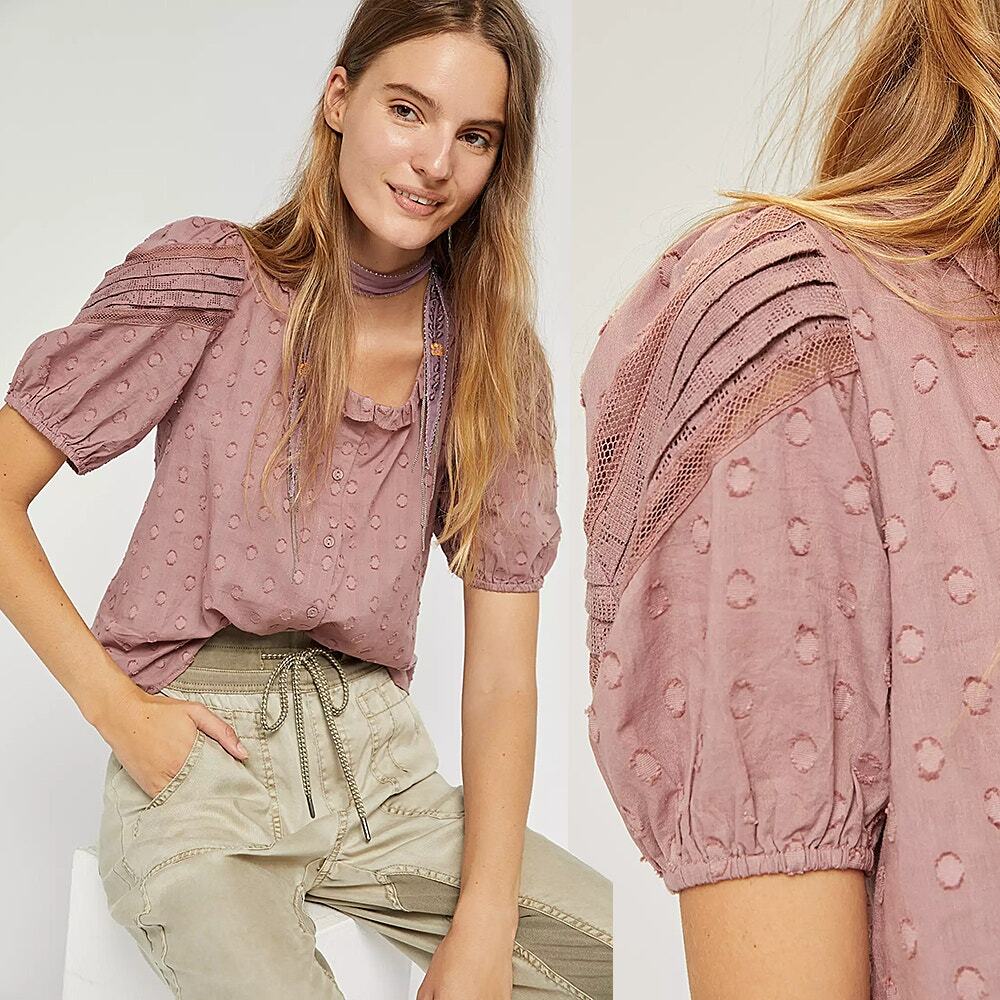 Anthropologie x Forever That Girl Adina Cropped Blouse - Size 10 - NWT